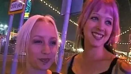 Picking up two public flashing teens
