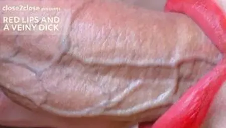 Close-up: Red Lips, Veiny Dick and Much Cum - Goddess Amy
