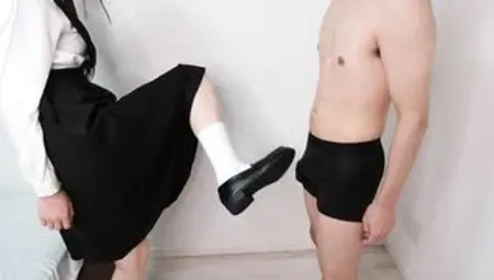 Hand Job and turf job with sweaty socks. Japanese amateur adorable girl【souai】