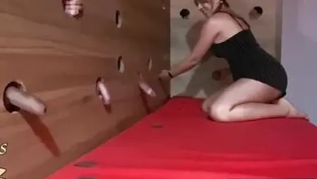 Pamela sanchez my 1st time sucking large weenies at amateur gloryhole swinger club. 2/3