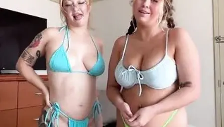 Emma Magnolia and Bubble Bratz are about to have a casual, ffm three-some for the 1st time