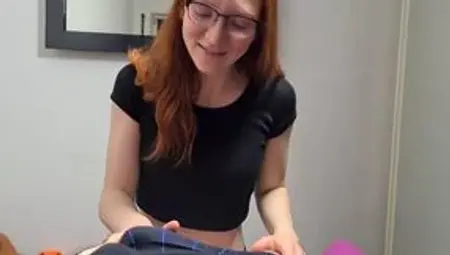 Shy redhead is brave enough for her first blowjob