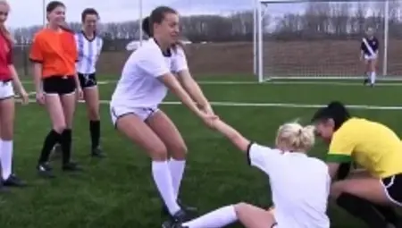 Horny soccer girls love to get naked