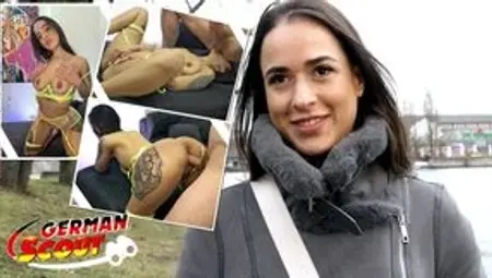 GERMAN SCOUT - Big Butt Saggy Tits Tattoo Girl LydiaMaus96 at Rough Casting Fuck