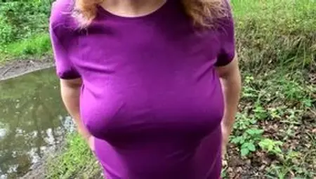 Naked Tit Slapping Near by the River