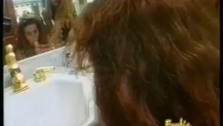 Stunning blonde looker teaches girls how to suck on a cock