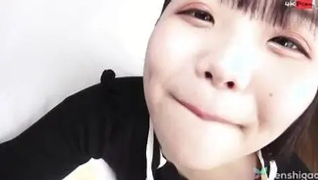 Cute and chubby Japanese convenience store worker Madoka Watanabe in first porno - sucking off cock, spreading her pussy to gotten