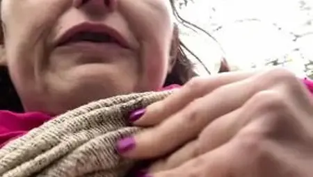 Almost got caught playing with my tits in public when it was super nippy out!