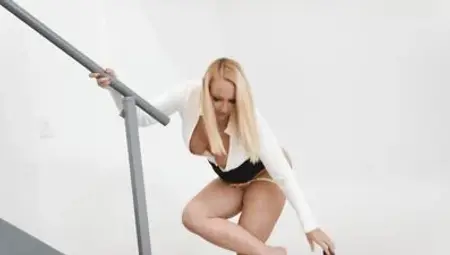 Mellanie Monroe Stairwell Staredown