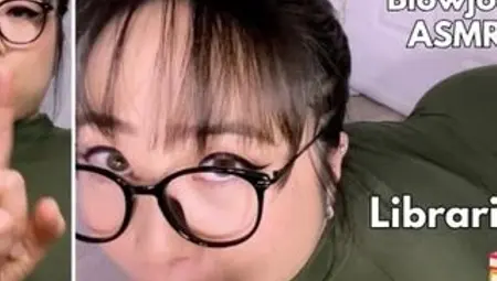 Asian Librarian POV Blowjob to Shut you up - ASMR - Kimmy Kalani