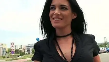 Magnificent French brunette pounded from behind and eats cumshot