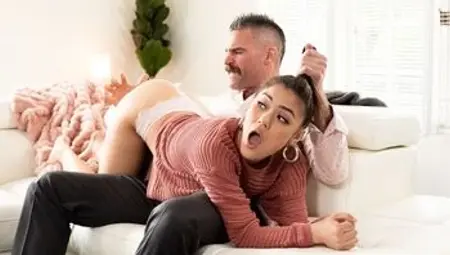 Strict stepdad punishes bratty Kendra Spade with his big cock