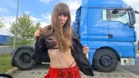 Public Rest Stop Fuck on Stranger Truck