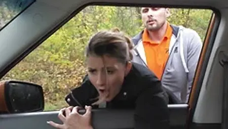 Smalltitted driving student fucks instructor