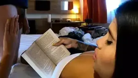Hot Big Tits Brunette Babe Teases a Cock for Precum Dripping