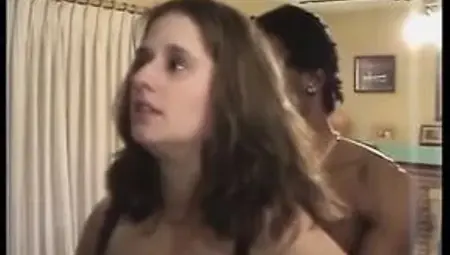 Hungry bbw slut gets three black and white cocks inside her deep holes