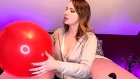 SneezeGoddess - Blowing Big Red and Blue Balloons Non Pop