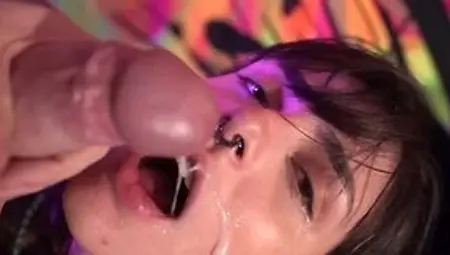 Brunette Slut and Her Friend Get Splattered With Cum in Epic Compilation