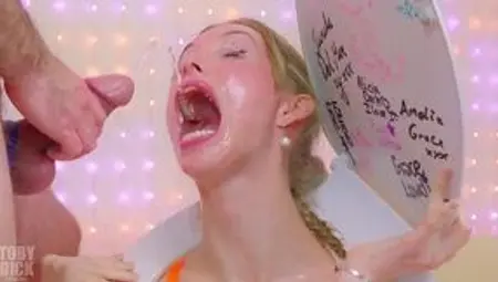 tallest toilet whore - anal fuckfest, choked-out slut drinks piss, spews on dick, used hard