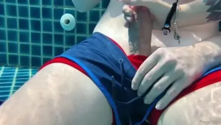public handjob in the pool, under water