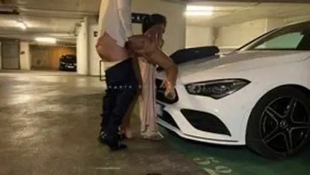 Angela Doll - Too horny guy cums in my pussy while he fucks me in underground parking lot