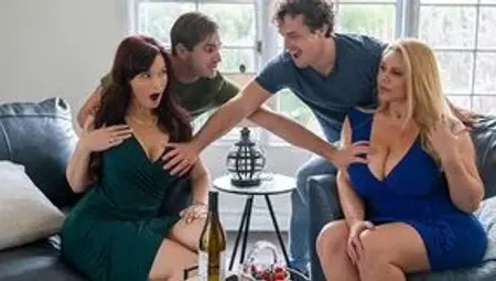 MomSwap - Lucky Boys Enjoy Their Stepmoms Syren De Mer And Karen Fisher&#039;s Milf Pussies And Big Tits