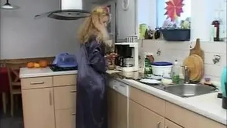 Real German housewife shoots a porn video with her lover while her husband is at work