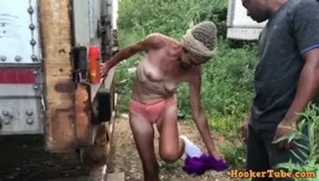 Granny Crackhead sucks and fucks for money