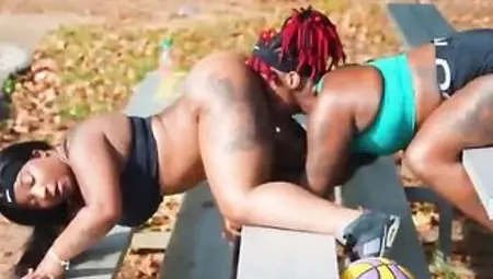 two lesbian babes stopped playing Basketball