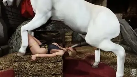 Horse fuck queen 3d animation