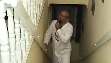 Naughty German nurse drinks cum after hardcore fuck
