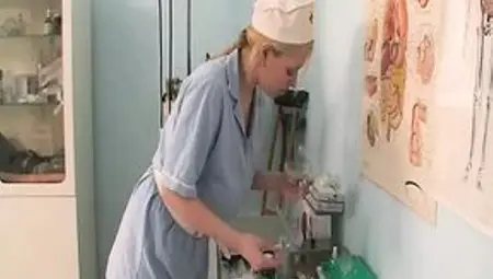 Busty blonde slut from Germany gets her mouth filled by her doctor