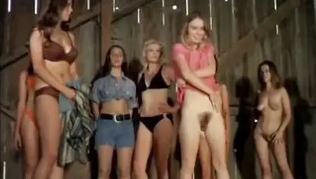 7 Vintage Cuties with Shaggy Cunts Undress In Barn
