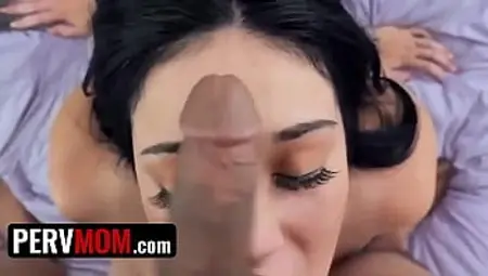 Stepmom needs Stepsons help with shaving her pussy