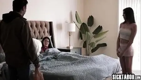 Petite maid Kylie Rocket fucked by boss in front of his perverted wife