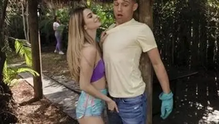 Stepmoms Gardener Surprise