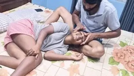 Real Indian Stepsister helps stepbrother cum quickly in her panties while parents wait outside