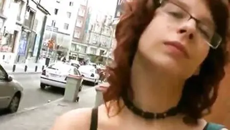 Breasty redhead gal nerd picked up and screwed