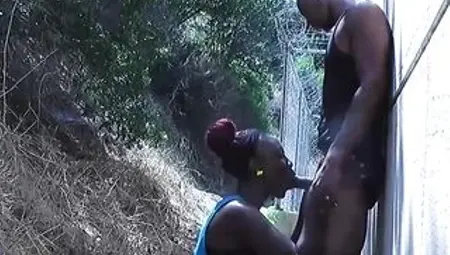 Roc and Shay are doing some sexy stuff in a public place, hoping not to get caught