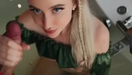 Freaky stepsis gets in the bath with him and blows POV
