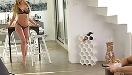 Horny blonde beauty fucks