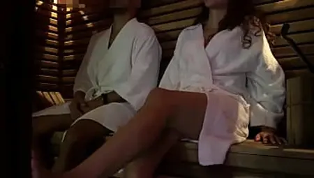 Valentine's Sauna Surprise: Stranger Blowjob Leads to Cum