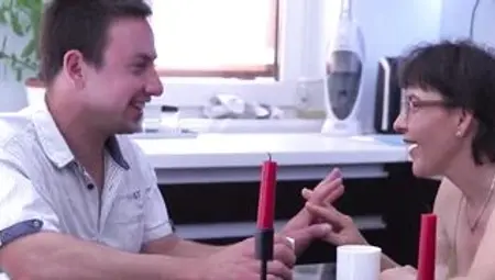 Freaky bushy housewife loves young penis