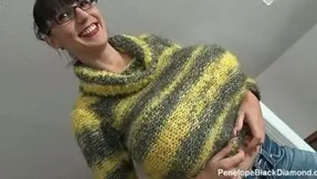 Penelope Black Diamond Milks Cock with Her Huge Tits