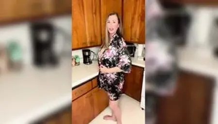 Sexy morning booty bangin' grandma Elaina St James gets nasty in the kitchen