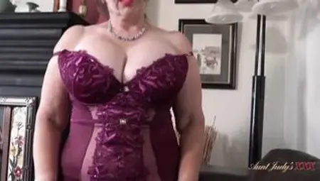 AuntJudysXXX - Your Old Huge Tit Stepmom Josephine blows your penis (point of view)