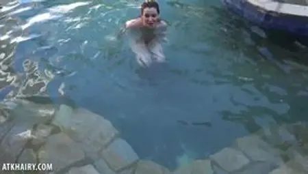 Emma Evins Is Outside Swimming And Ready To Masturbate