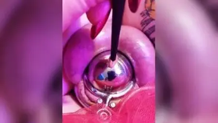 Chastity Femboy Pussy! Big Cock made into Tiny Pussy and Penetrated with Sounding Rod.