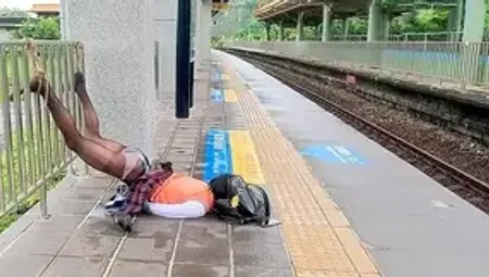 Crazy JAV XXX! Japanese tied girl gets outdoor bukkake in a public park