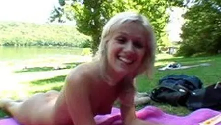 Blonde amateur Linda sucking and  fucking in public